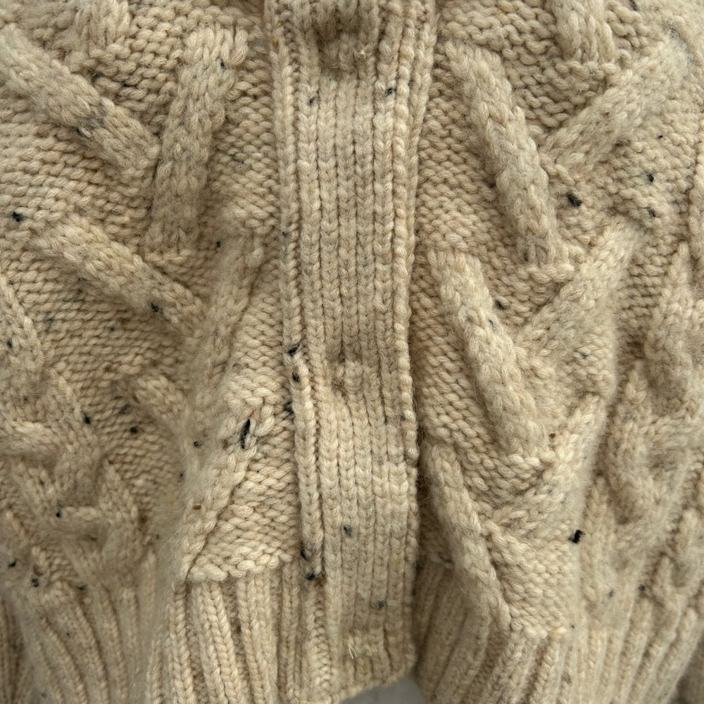 Ganni Wool Alpaca Blend Poplin Collar Sweater, size XS