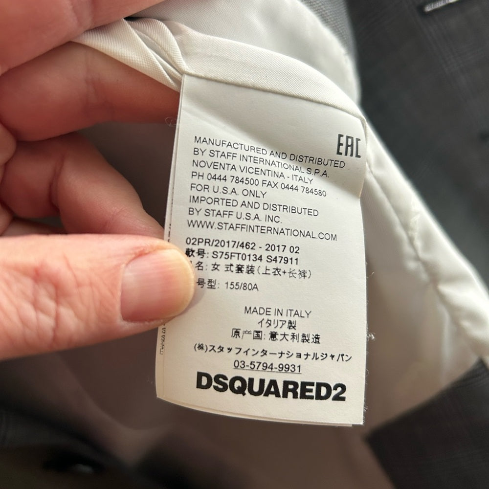 DSquared2 Houndstooth Wool Blazer, size 38 (US 4/6)