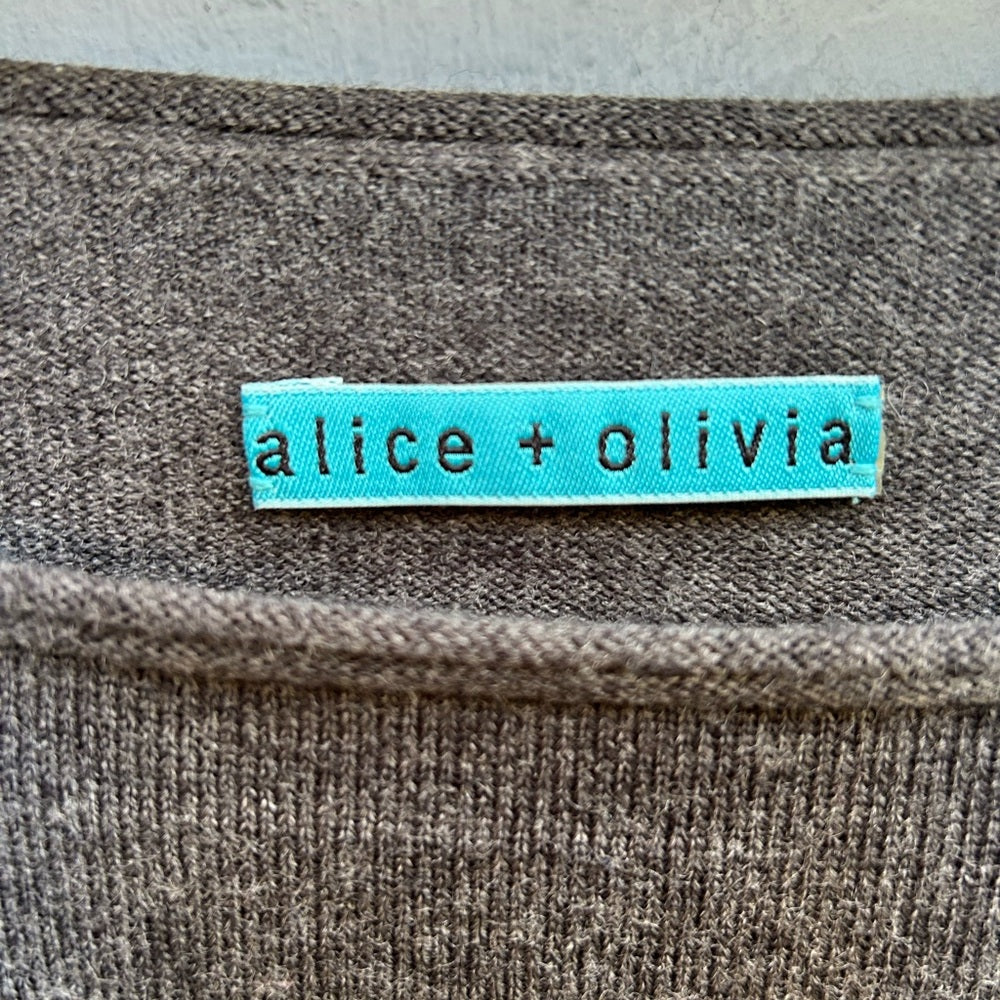 Alice + Olivia Sequin Stripe Wool Sleeveless Sweater, size approx M