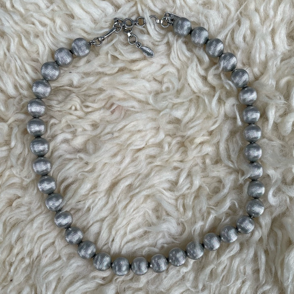 Monet Vintage Silver Beaded necklace