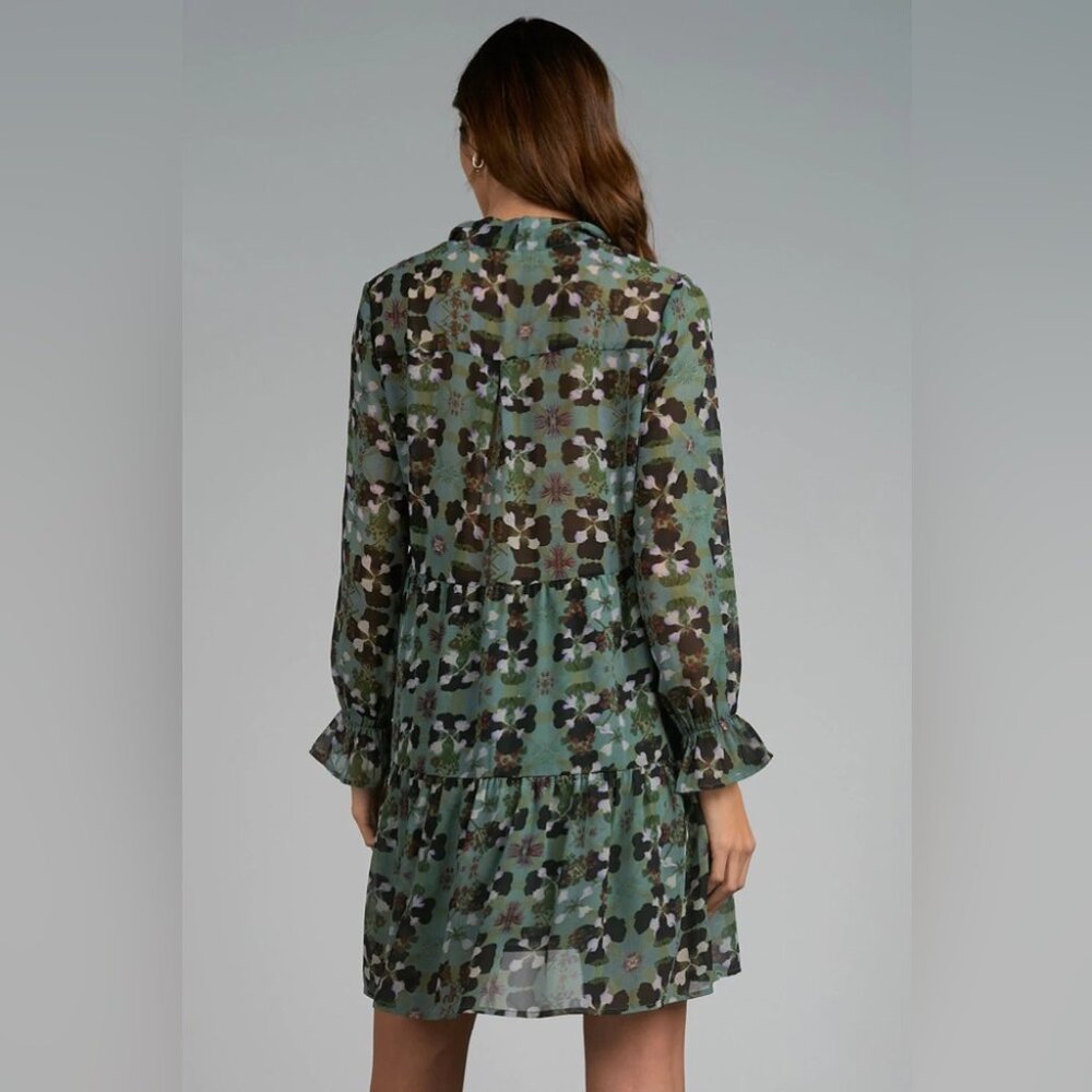Elan Green Orchid Mini Dress, BNWT, size Small