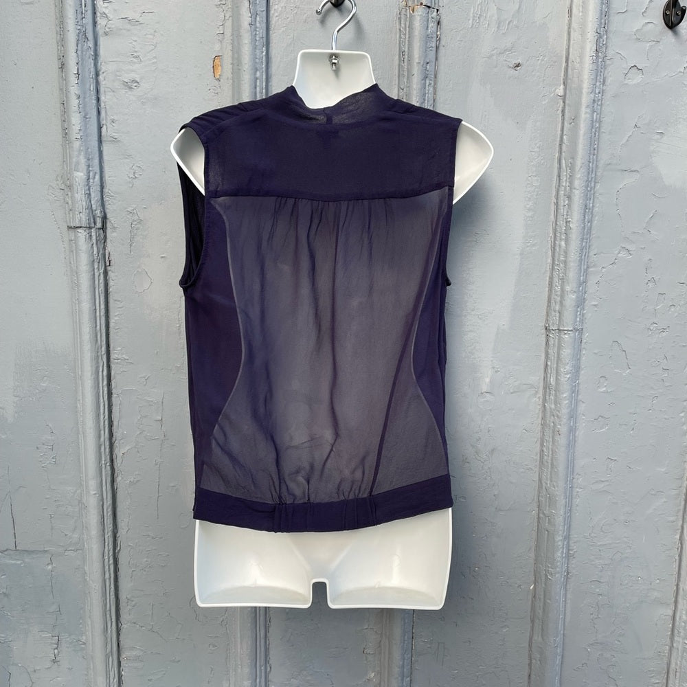 Aritzia Babaton Harper Silk Sleeveless Wrap Blouse, Small