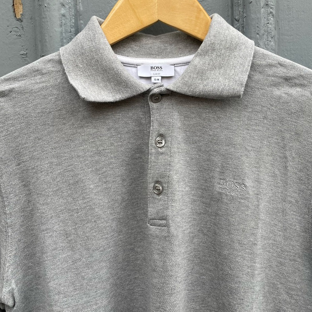 Hugo Boss Grey Polo Long Sleeve top, size 16 years old (Men’s Small)