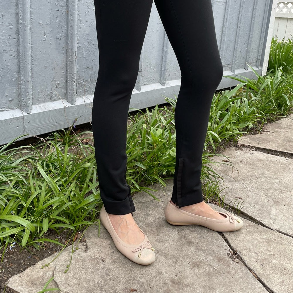 Valentino straight leg silk embellished pants, size 4