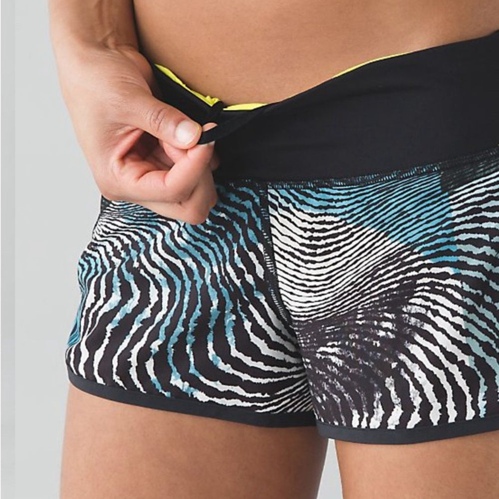 Lululemon 2016 Seawheeze Tracker Short, size 6 Secret Society Tofino Teal