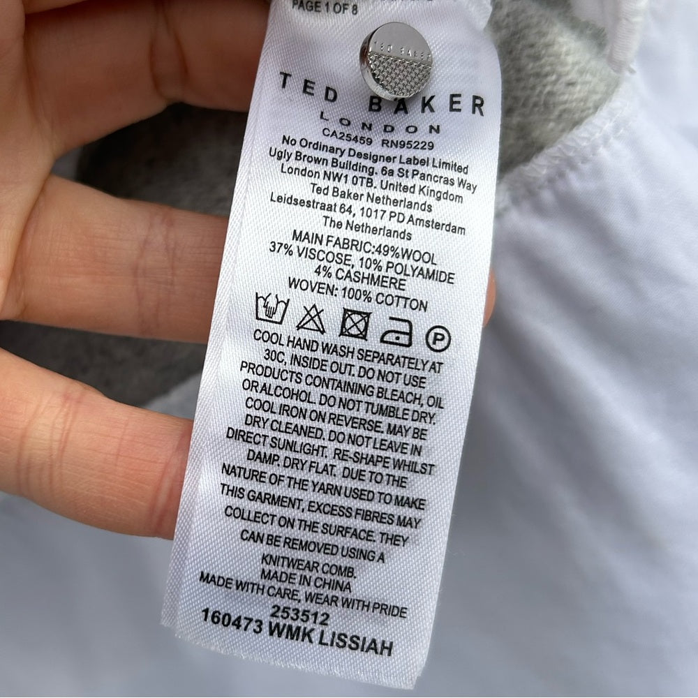 Ted Baker Lissiah Grey Sweater, size Ted 3 (approx US 6/8)