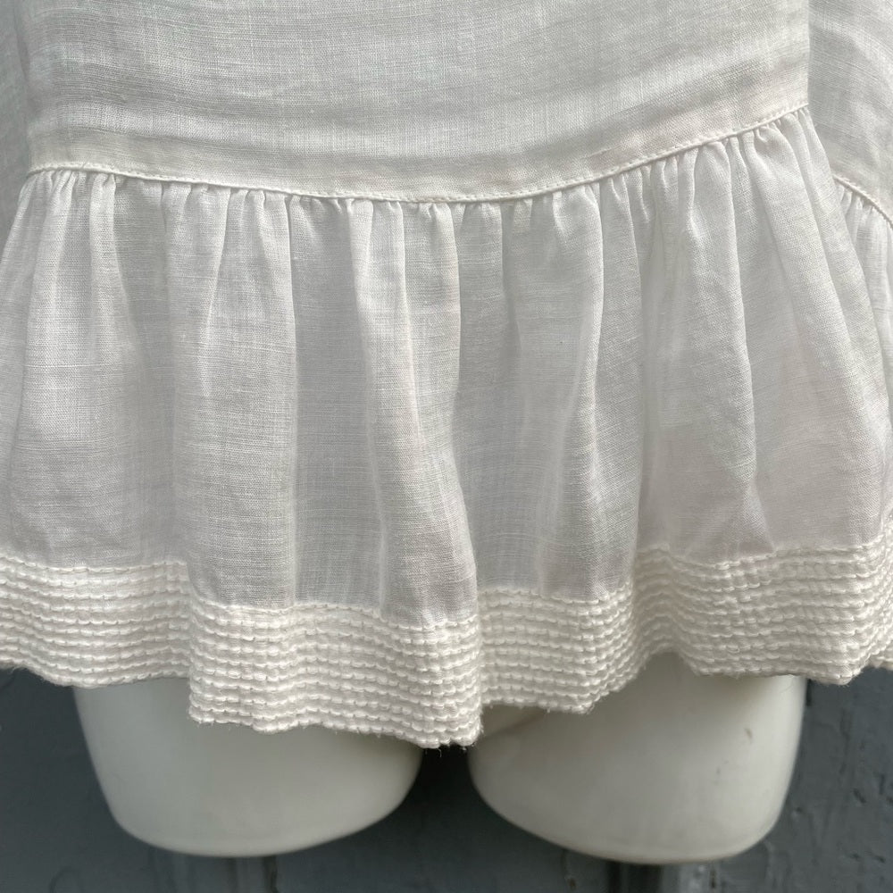 Aritzia Wilfred White Boho Sleeveless Tank, Size Medium