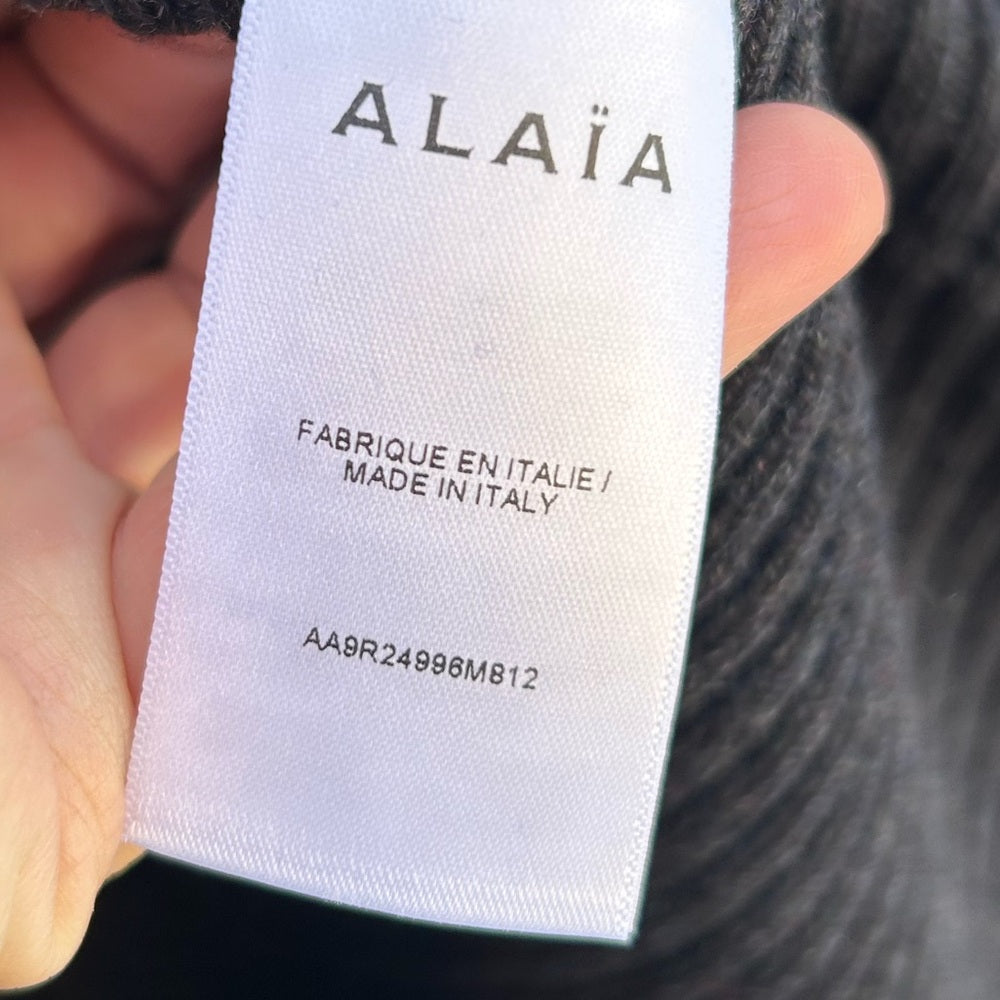 Alaia Wool Circular Ribbed Knit Midi Dress, size 44 (approx US 8/10)