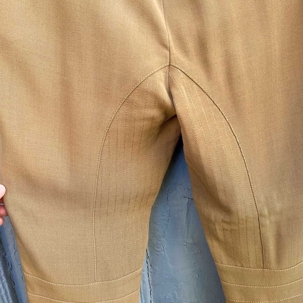 Moschino Khaki Wool Blend Riding Trousers, size 6