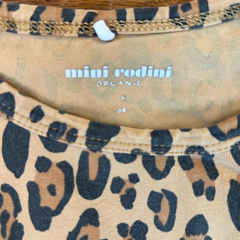 Mini Rodini Basic Leopard Tee Shirt, size 7-9