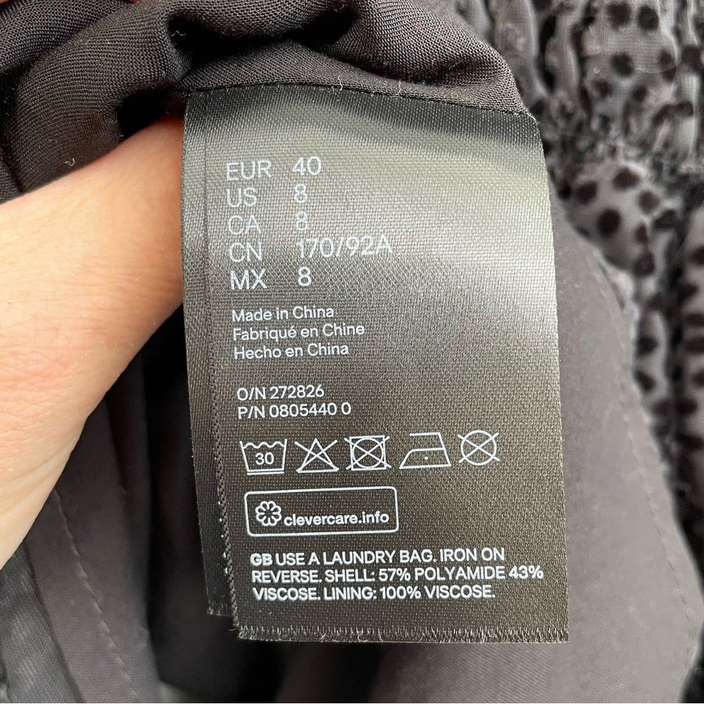 H&M Polka Dot Chiffon Dress with Smocking, size m8