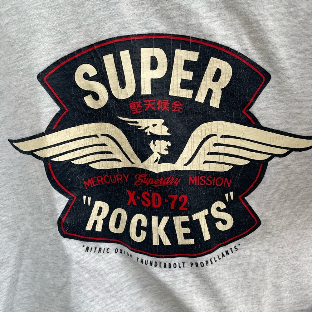 Superdry Heathered Grey Retro Vintage Tee, size XXL