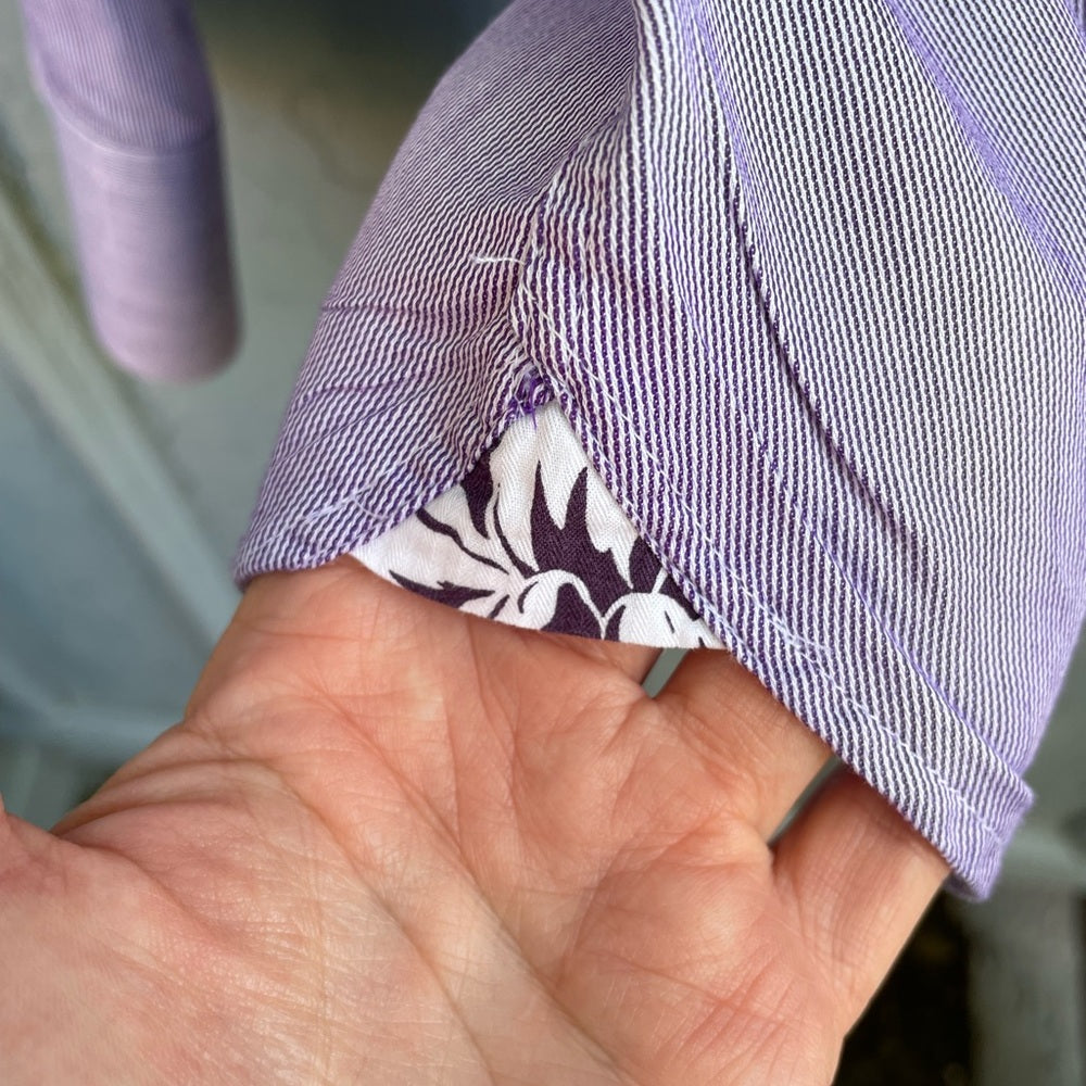 Ted Baker Archive Purple Pinstripe “mahjong” button-down, Size Neck 15