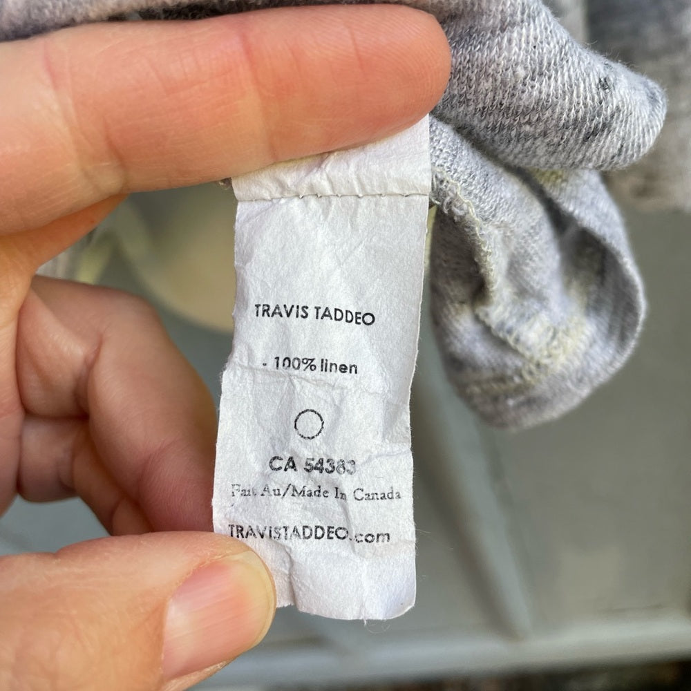 Travis Taddeo Grey Linen Long Sleeved Shirt, size S