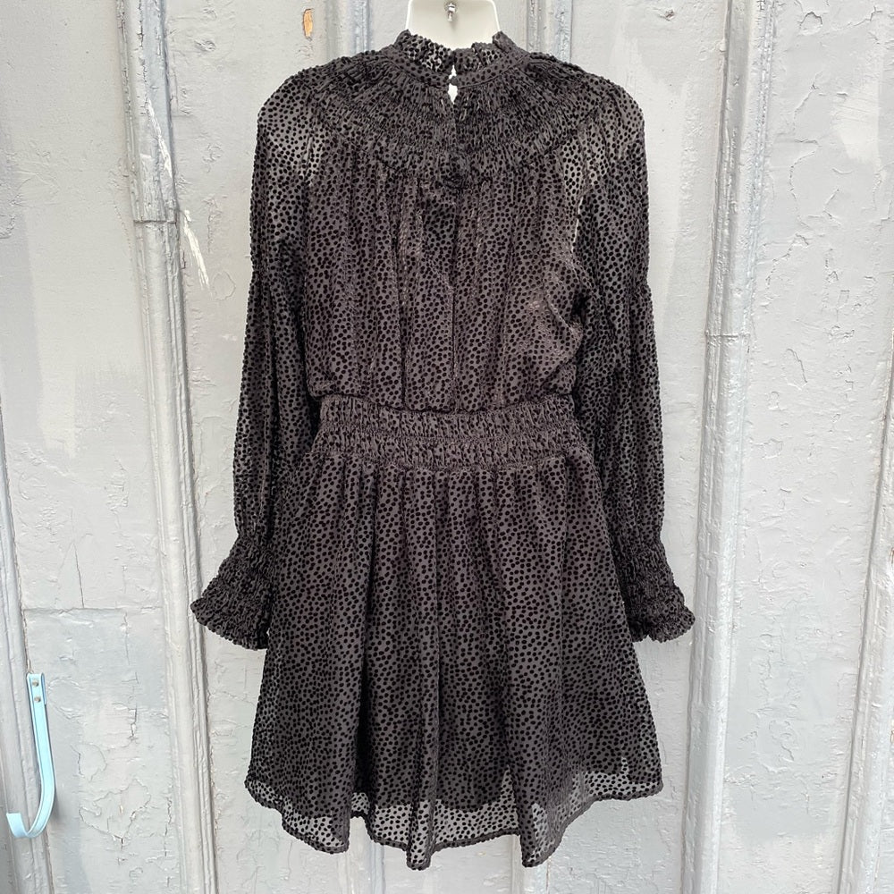 H&M Polka Dot Chiffon Dress with Smocking, size m8