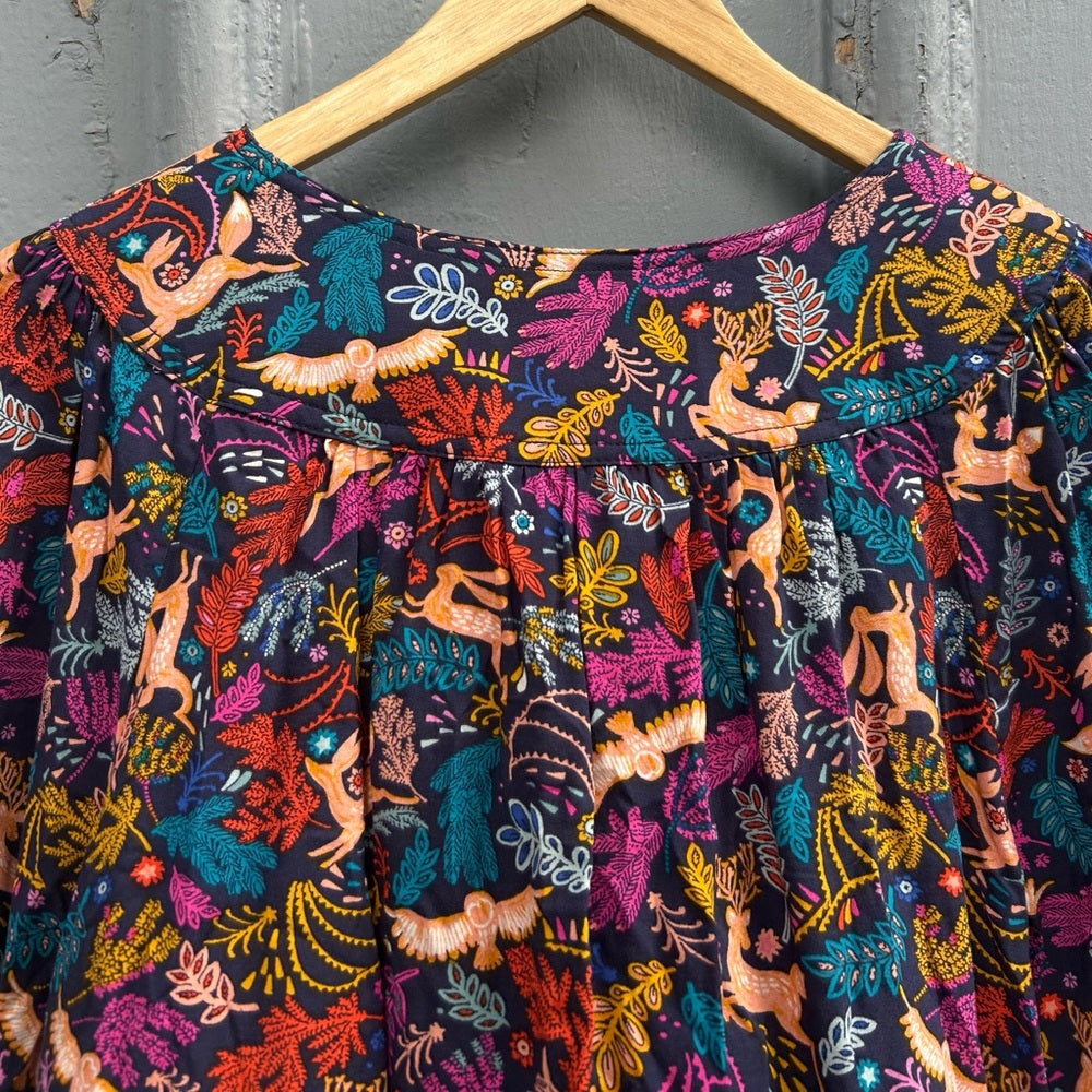 Anthropologie 25 Of 52 Conversations Forest Friends Blouse, size 12