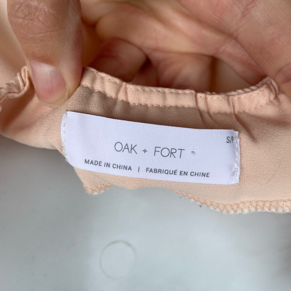 Oak + Fort Peach Pink tie side Dress, size Small