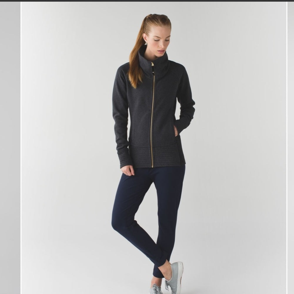Lululemon Radiant Jacket In Heathered Black, Size 4