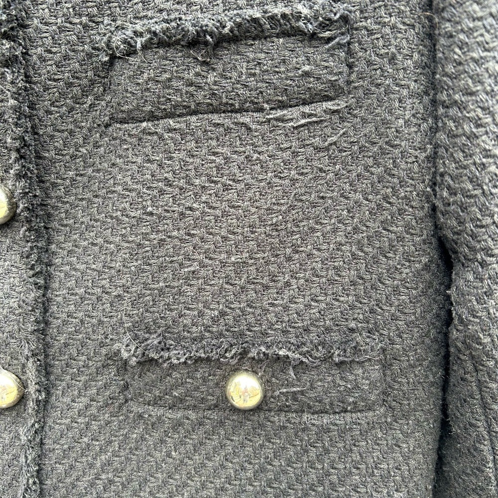 MNG Black Pocket Tweed Blazer Jacket, size XXL