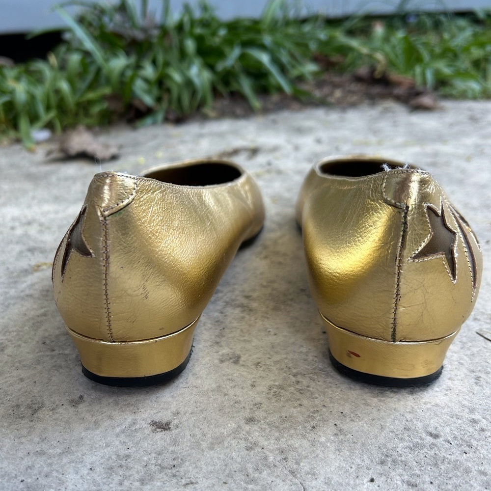 Vintage Roland Cartier Gold stars flats, size 40 (US9)