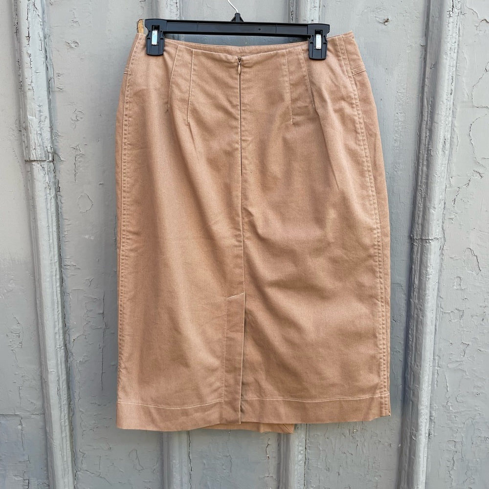 COMRAGS Taupe Cotton A Frame Asymmetric skirt, Small