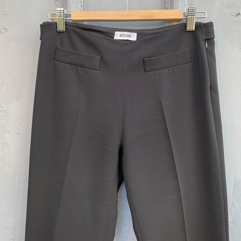 Moschino tailored slim black crop pant, size 6