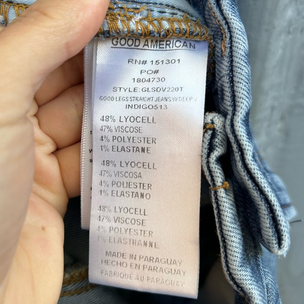 Good American Good Legs Straight Leg Jeans, size 14