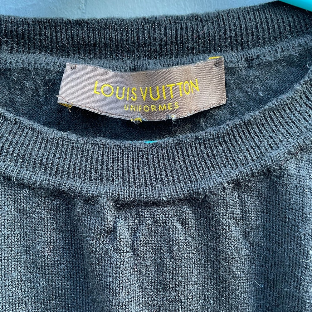 Louis Vuitton Uniformes black wool sweater XS