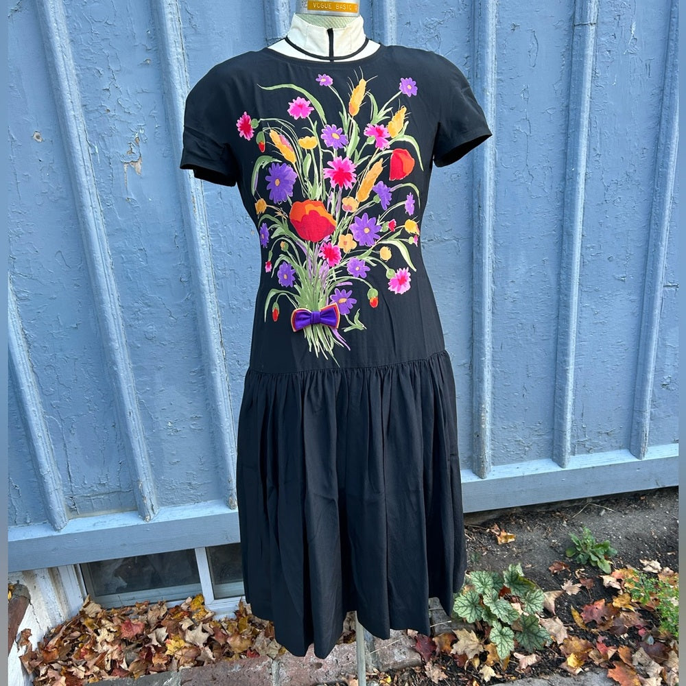 Alan Cherry Vintage 80’s Silk Dress & Jacket, size 8