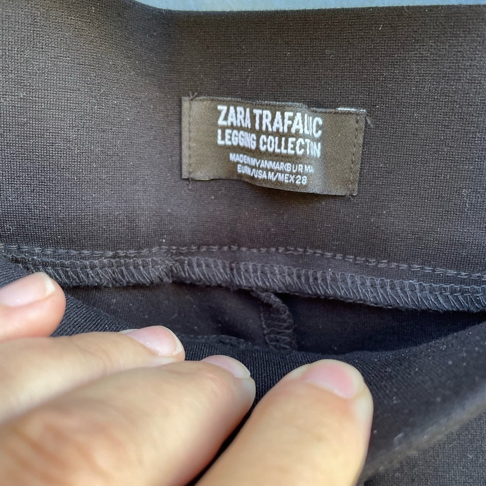 Zara Black Leggings with Lace bottom, medium
