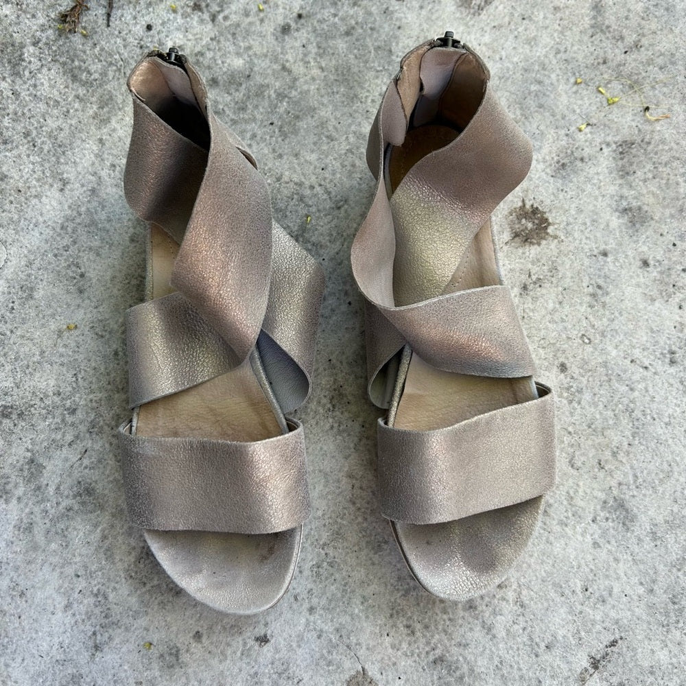 Eileen Fisher Sport Metallic Suede Sneaker Sandal, size 9