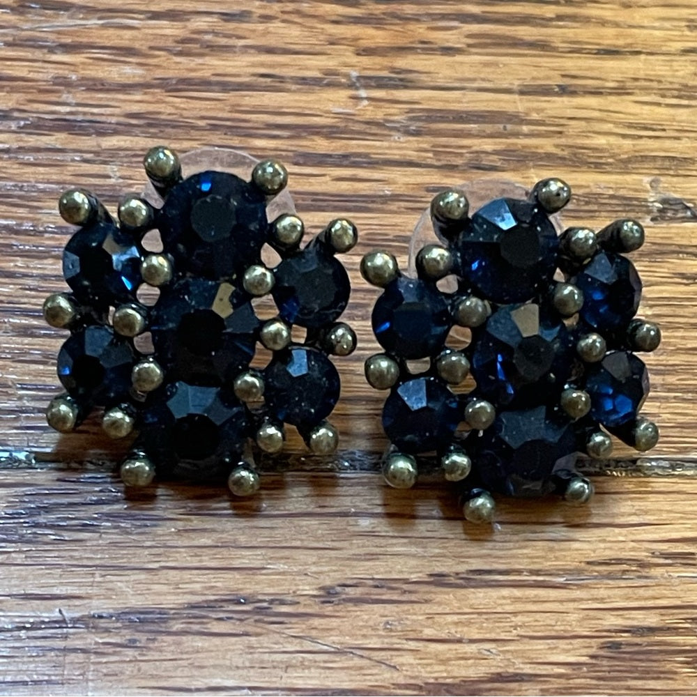 Banana Republic Blue Sparkle Gem Cluster Earrings