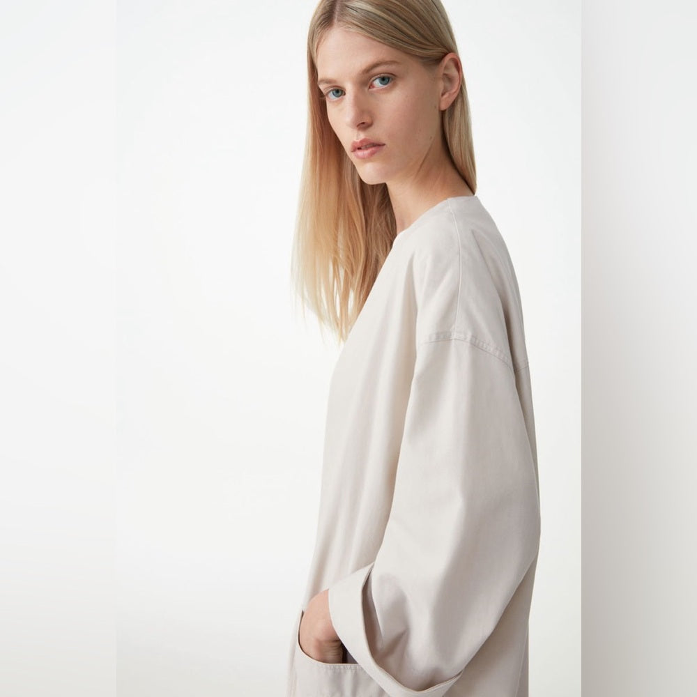 COS Organic Cotton Collarless Coat, Small