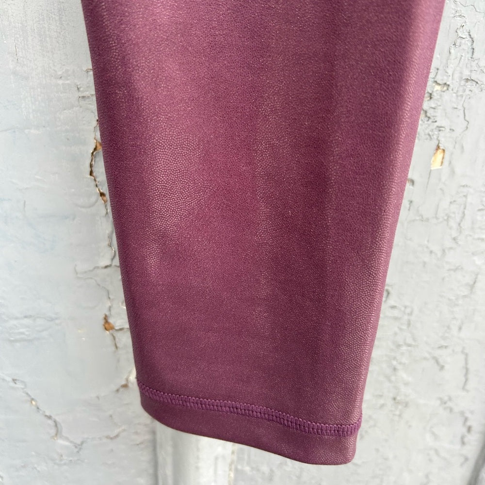 Zyia Plum Metallic Leggings, size 8-10