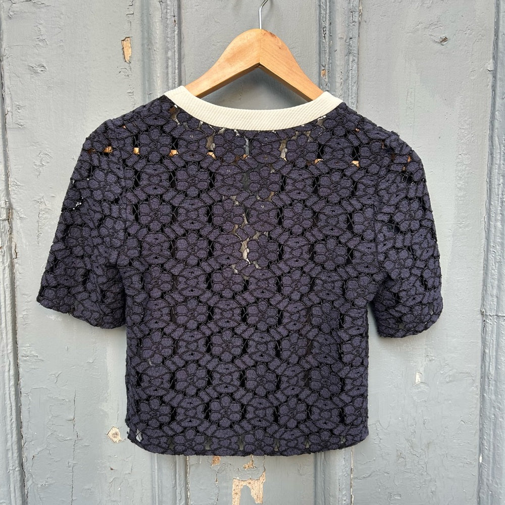 Judith & Charles Lace overlay Blouse, Size 0