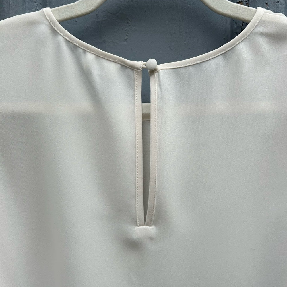 Wilfred Cream Long Sleeve Crepe Blouse, size M