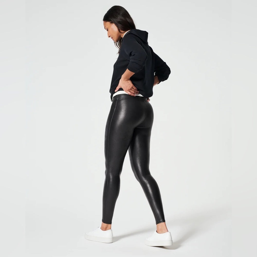 SPANX faux-leather leggings, Size XS