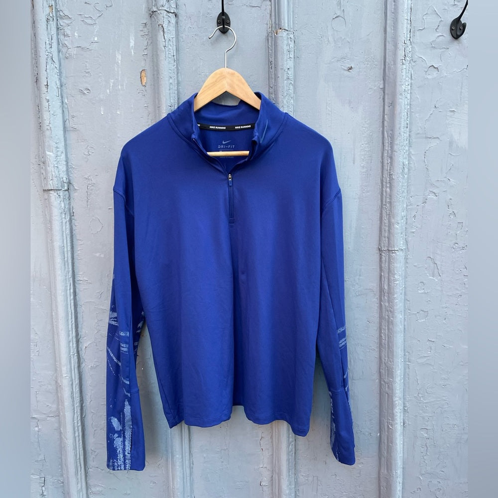 Nike Women Element 1/2 Zip Flash Running Top Blue, size Medium