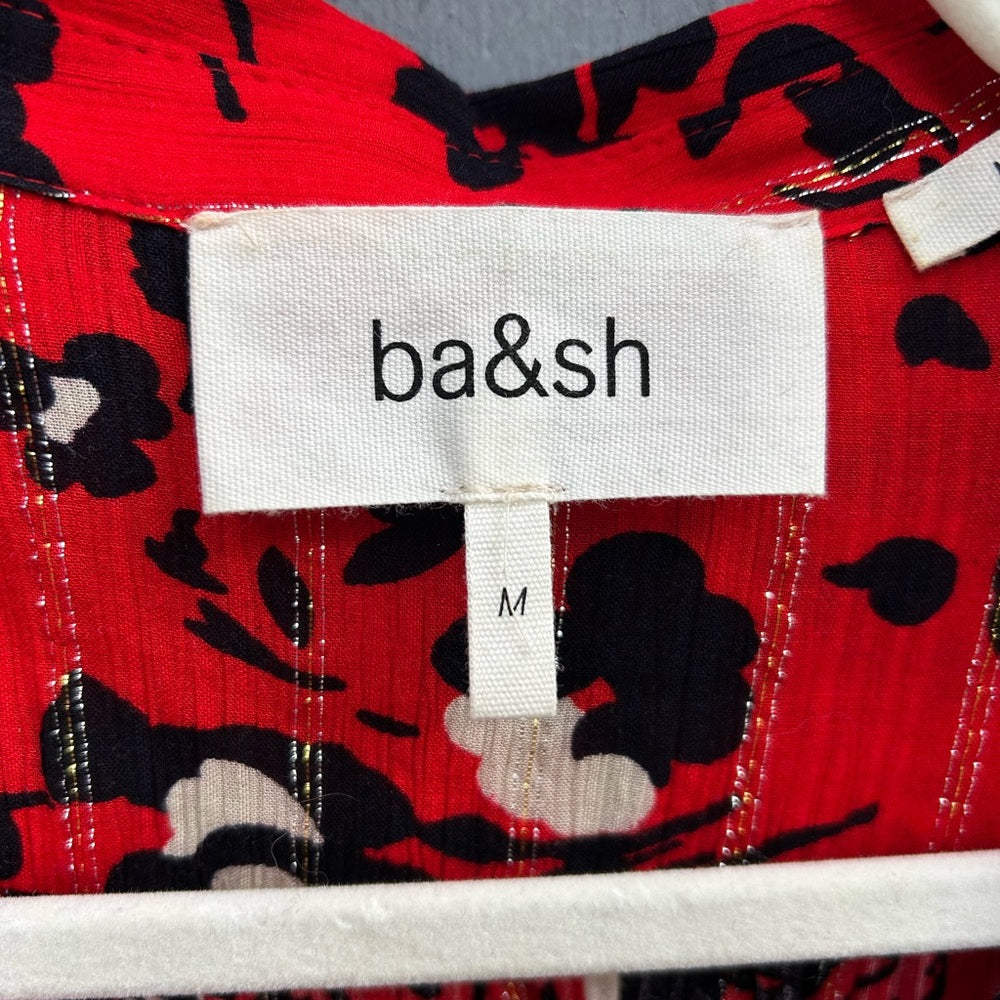 Ba&sh Eddy Rouge floral blouse, size M