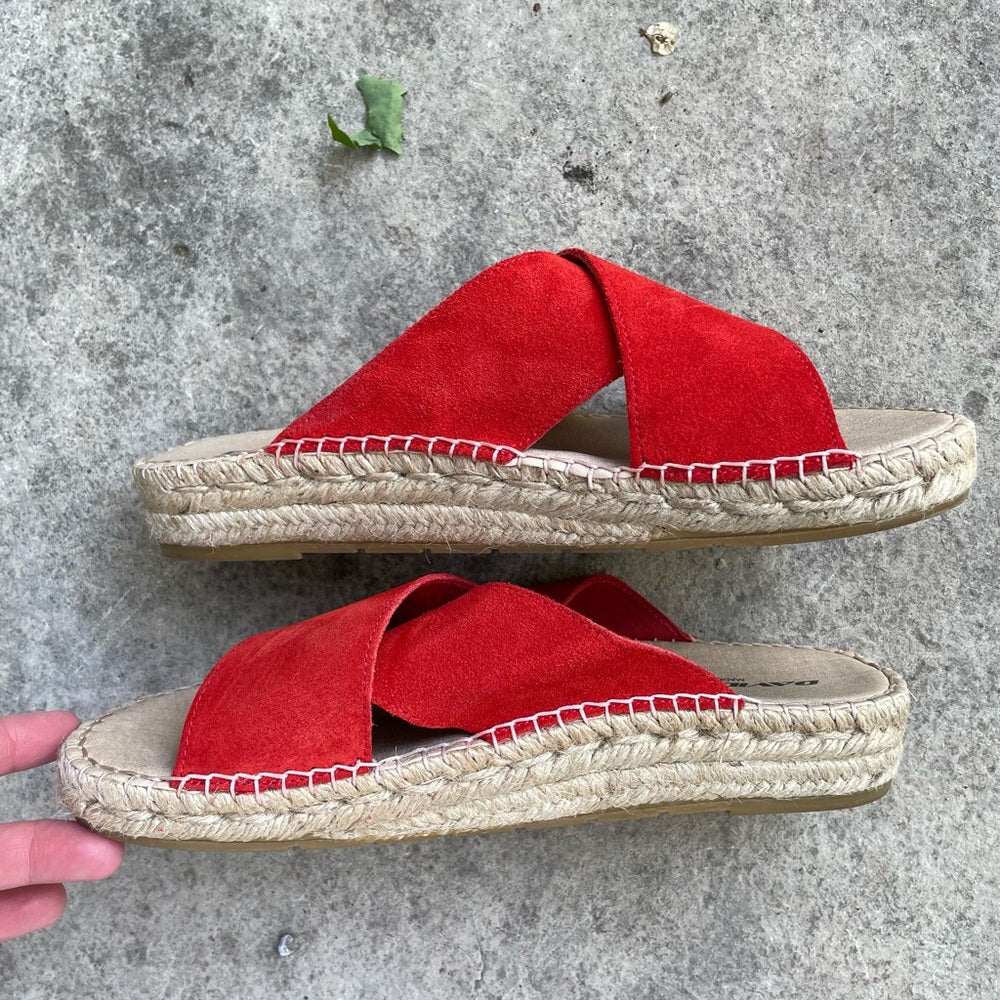 David Tyler Betty Espadrille cross front sandal, size 40