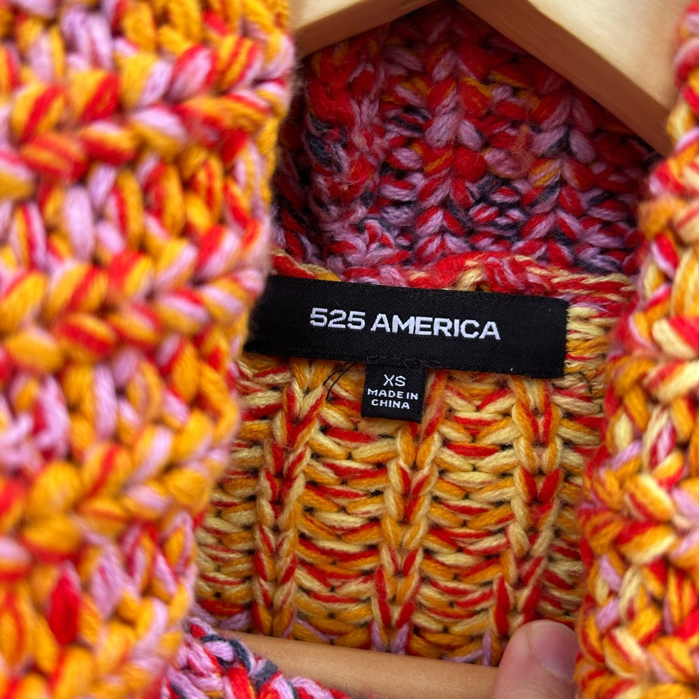 525 America Rainbow knit turtleneck, size xs