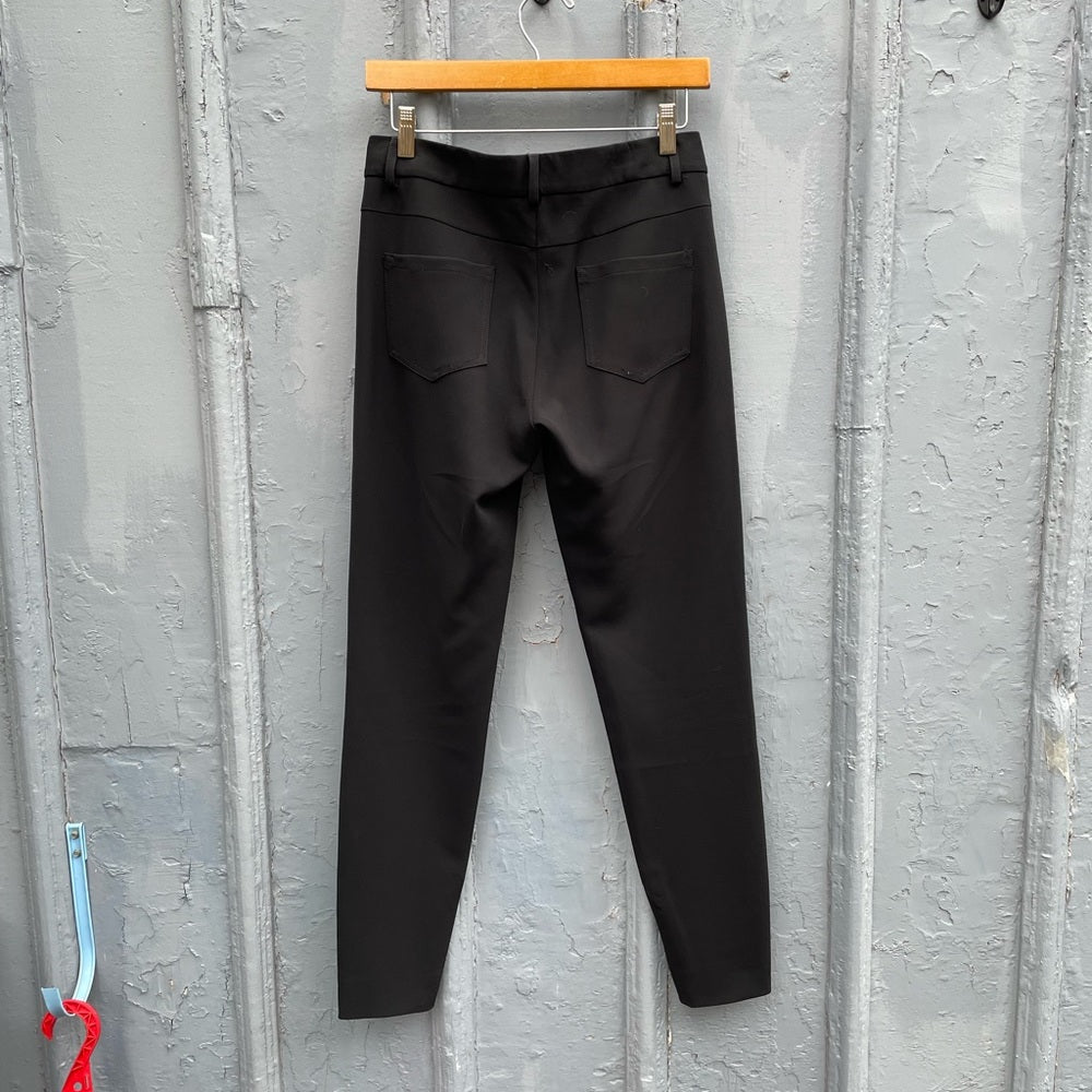Moschino Black Slim Pants with Pearl Embellished Details, size 6
