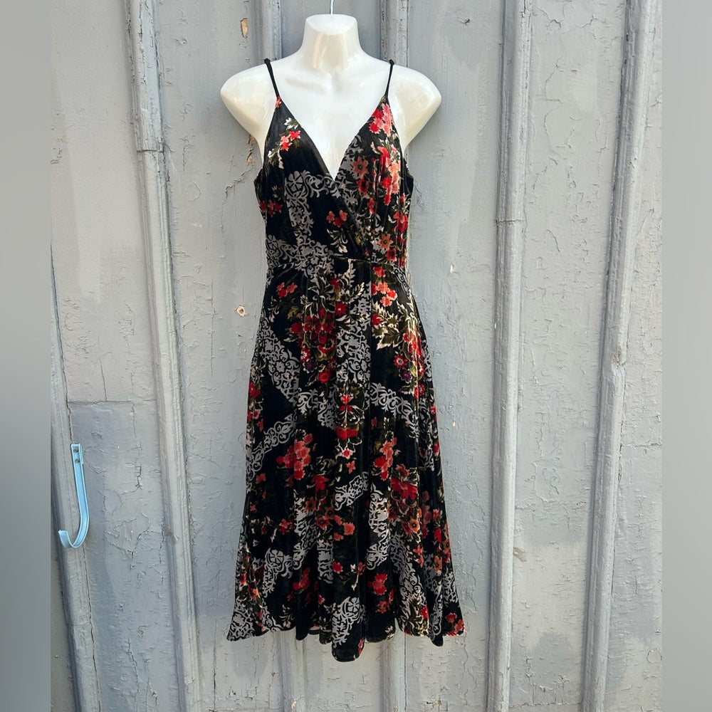 Anthropologie Eri + Ali Floral Burnout Slip Dress, size 4