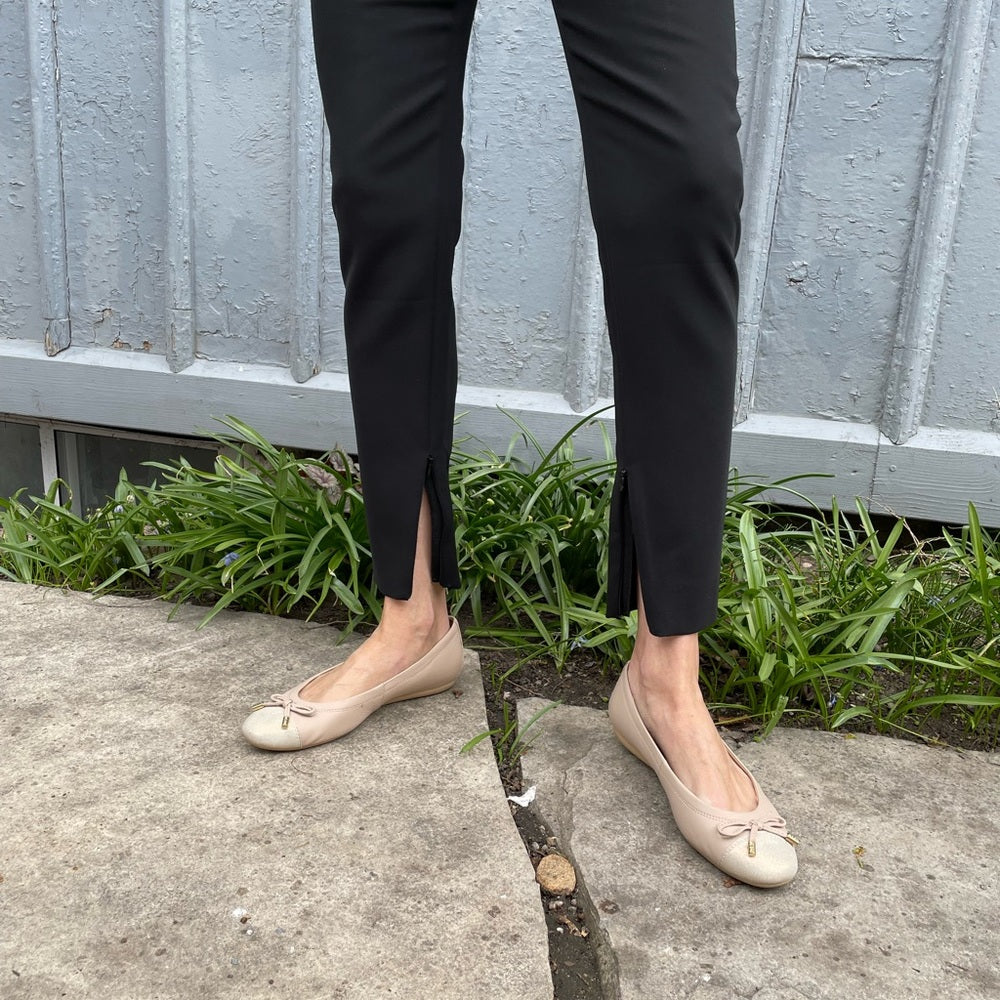 Moschino Black Slim Pants with Pearl Embellished Details, size 6