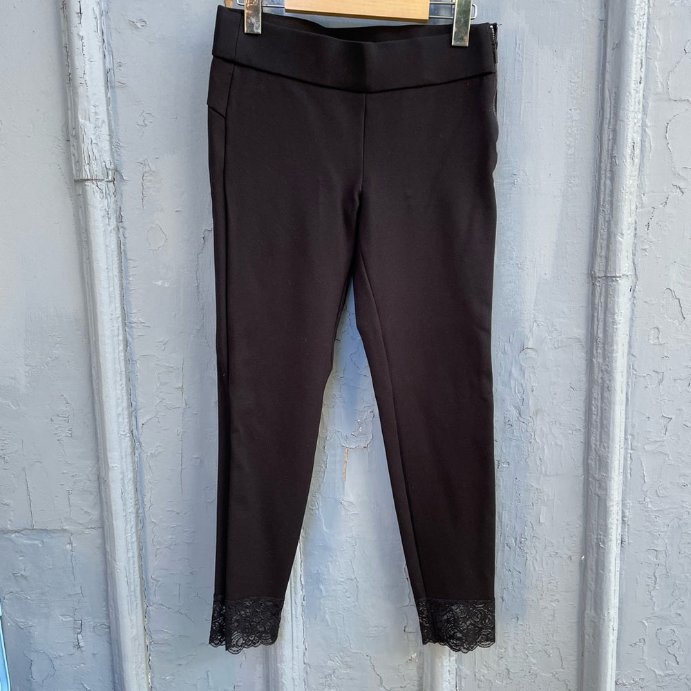 Zara Black Leggings with Lace bottom, medium