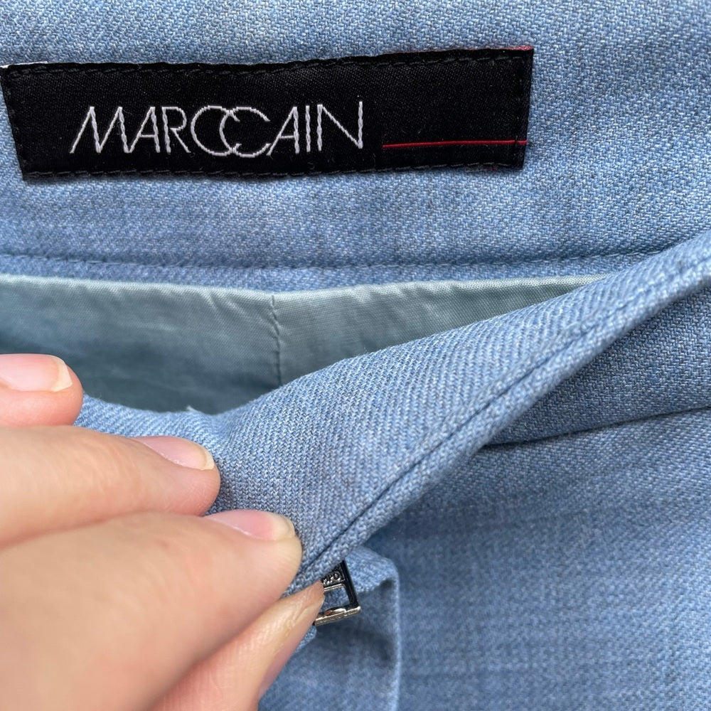 Marc Cain Blue Wool Blend Crop Trousers, size “N2” (US6)