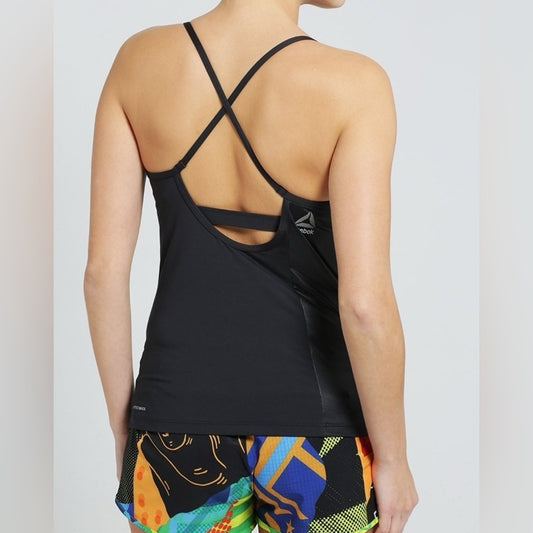 Reebok Strappy black tank, size M