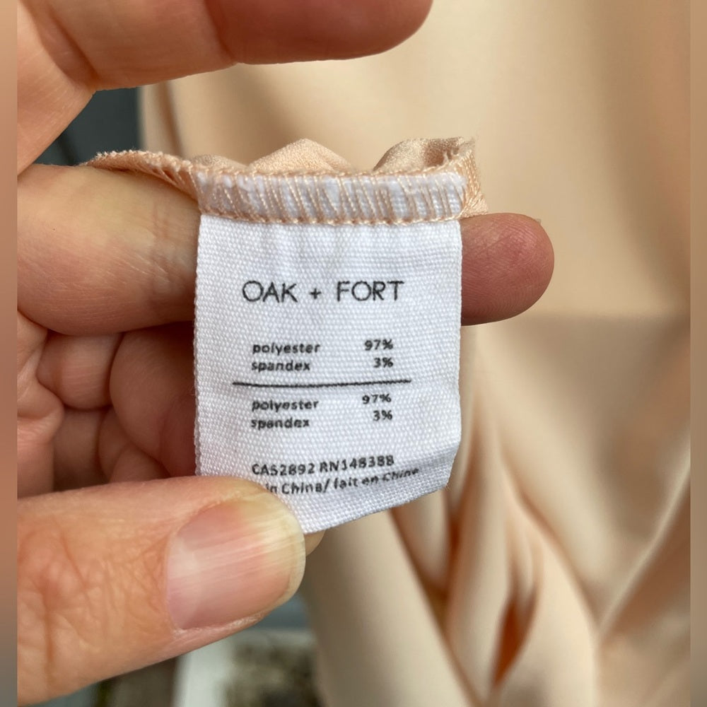 Oak + Fort Peach Pink tie side Dress, size Small