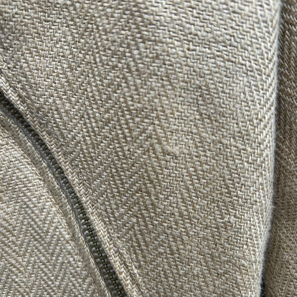 Lauren Ralph Lauren beige Linen moto jacket, size 6