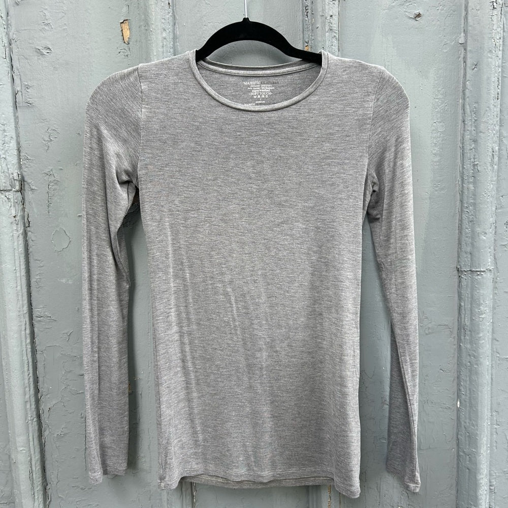 Majestic Filatures Grey Soft Touch long sleeve tee, size 1 (small)